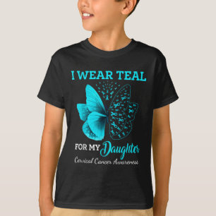 Camiseta Borboleta Para Minha Filha Suporte A Cancer Cervos