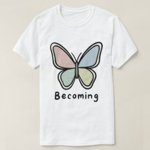Camiseta Borboleta Pastel Em Transformação