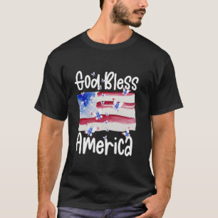 Camiseta Borboleta Patriótica para Mulheres América Deus ab