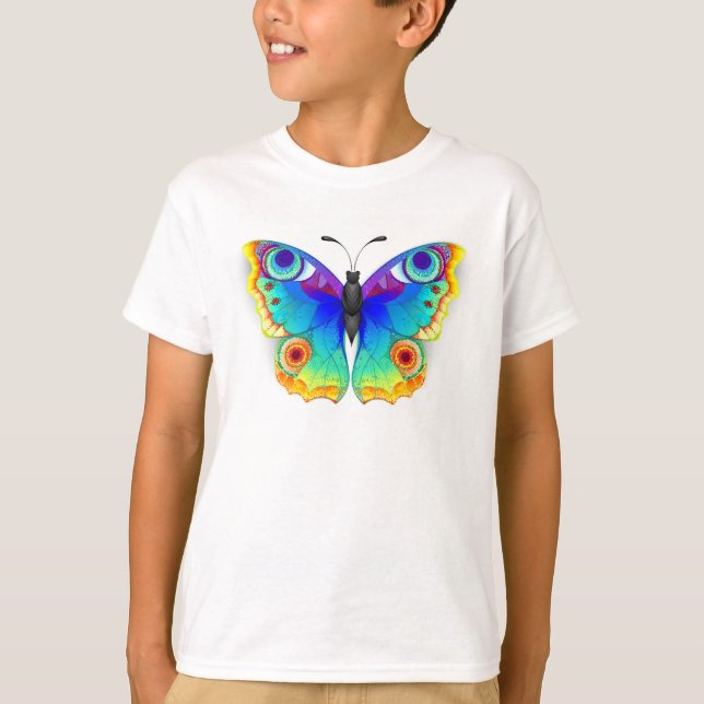 Camiseta Borboleta Pavão Olho de Arco-Íris (Frente)