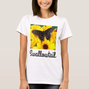 Camiseta Borboleta preta de Swallowtail