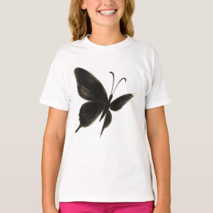 Camiseta Borboleta Preta - Design de asa elegante