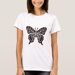 Camiseta Borboleta Preta e Branca