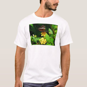 Camiseta Borboleta Preta em Lantana Amarela