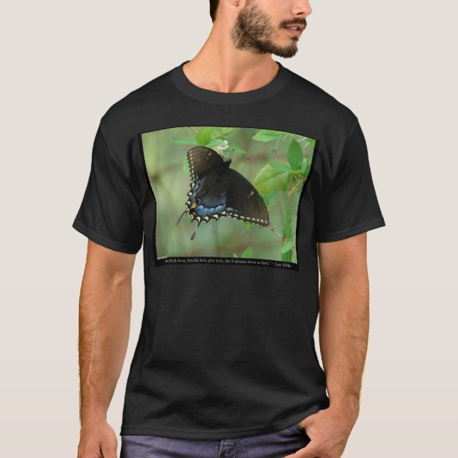 Camiseta Borboleta Preta Swallowtail - Presentes de Amor e  (Frente)