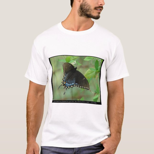 Camiseta Borboleta Preta Swallowtail - Presentes de Amor e  (Frente)
