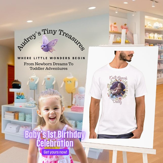 Camiseta Borboleta Primavera primeiro aniversario de menina (Criador carregado)