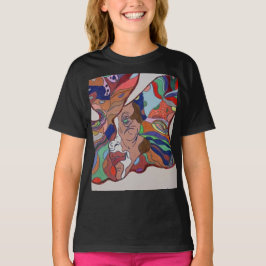 Camiseta Borboleta Retrato preto T-Shirt