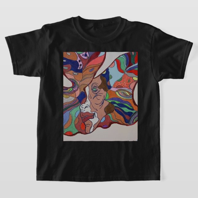 Camiseta Borboleta Retrato preto T-Shirt (Postura )