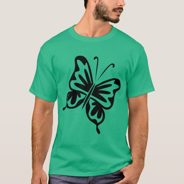 Camiseta Borboleta Retro - Preto (Frente)
