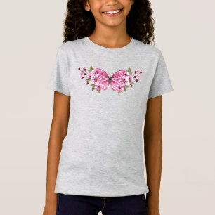 Camiseta Borboleta rosa com Sakura