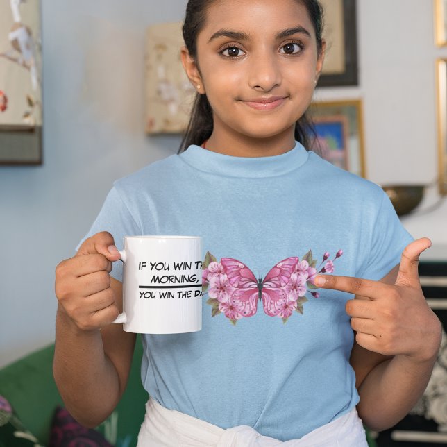 Camiseta Borboleta rosa com Sakura (Pink Butterfly with Sakura)