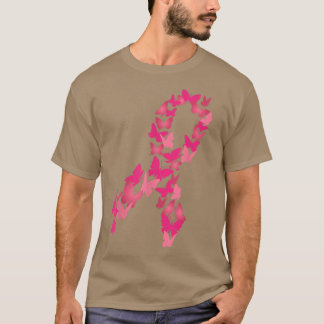 Camiseta Borboleta Rosa Fita Borboleta Torta Sensibilização