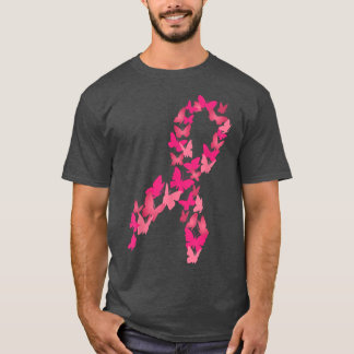 Camiseta Borboleta Rosa Fita Borboleta Torta Sensibilização