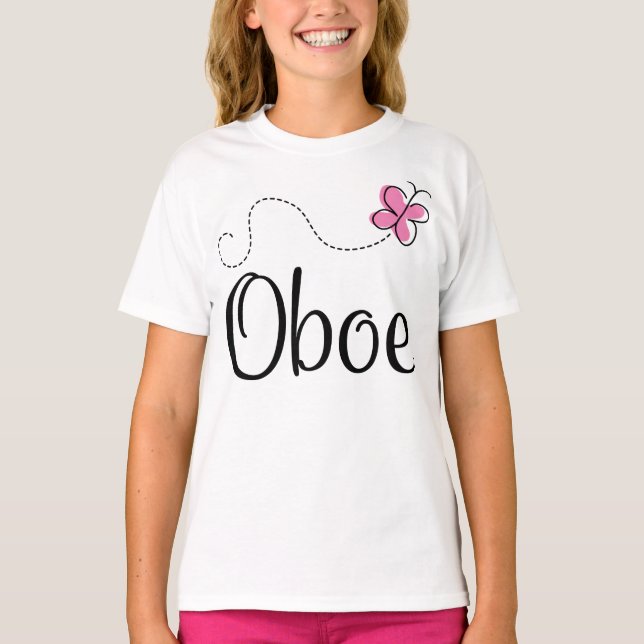 Camiseta Borboleta rosa-Obota-branca (Frente)