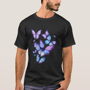 Camiseta Borboleta Roxa Azul Borboleta de Jardim Fofo Cria