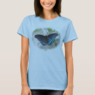 Camiseta Borboleta Roxa Vermelha Espaguete "T"