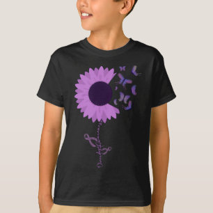 Camiseta Borboleta Roxo Fita Girassol