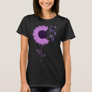 Camiseta Borboleta Roxo Fita Girassol