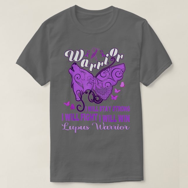 Camiseta Borboleta Roxo-Roxo Warrior Lupus Warrior Woule Wt (Frente do Design)
