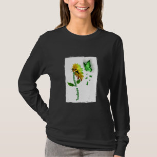 Camiseta Borboleta Scoliose de Girassol Sensibilização Para