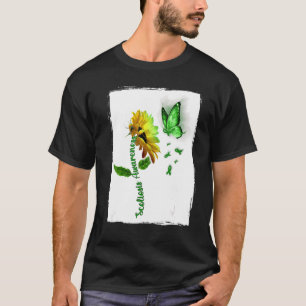 Camiseta Borboleta Scoliose de Girassol Sensibilização Para
