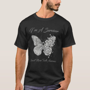 Camiseta Borboleta Sou um sobrevivente Consciente de Charco