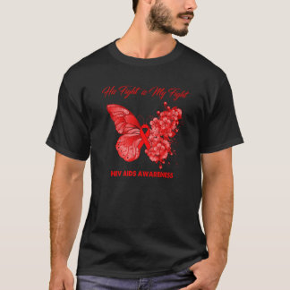 Camiseta Borboleta Sua Luta É Minha Luta Contra AIDS Sensib