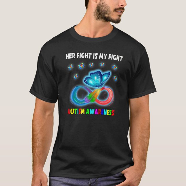 Camiseta Borboleta Sua Luta É Minha Luta Contra O Autismo S (Frente)