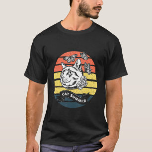 Camiseta Borboleta Sunset Vintage Cat