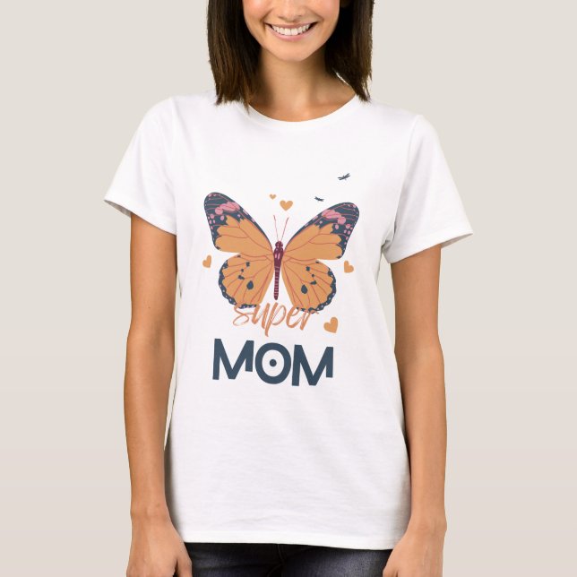Camiseta Borboleta Super MOM (Frente)