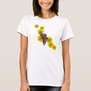Camiseta Borboleta & T amarelo das flores