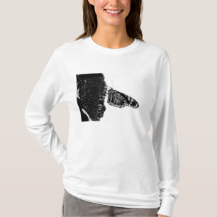 Camiseta borboleta tímida preta