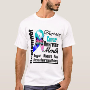 Camiseta Borboleta v5 do mês do câncer de tiróide