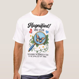 Camiseta Borboleta VBS 2026 ampliada Descobrindo o Bignè
