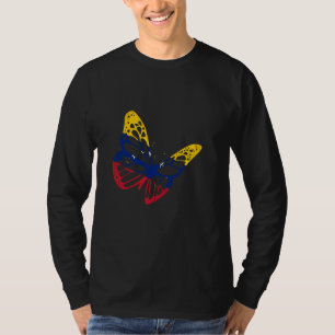 Camiseta Borboleta venezuelana do Orgulho Venezuela Bandeir