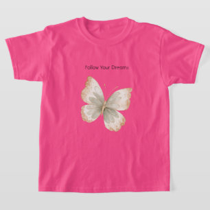 Camiseta Borboleta Verde Creme Bege  