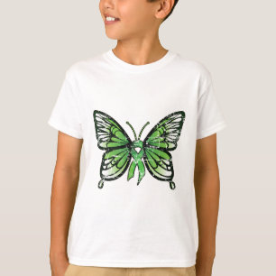 Camiseta Borboleta Verde de Sensibilização para a Saúde