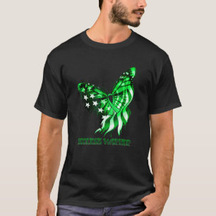 Camiseta Borboleta Verde Fita Americana Bandeira Para Escol