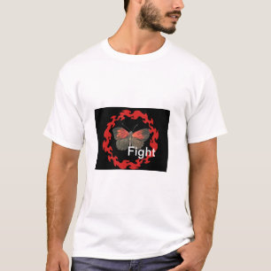 Camiseta Borboleta Vermelha em um Círculo de Fogo - Símbolo