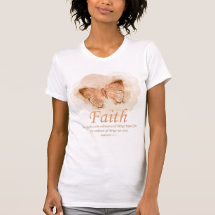 Camiseta Borboleta Verse, Bíblia cristã feminina: Faith