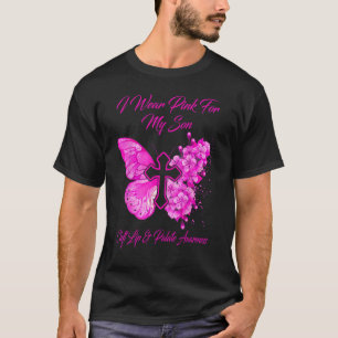 Camiseta Borboleta Veste Rosa Para A Esquerda Do Filho E Pa
