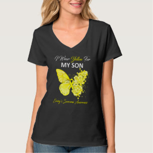 Camiseta Borboleta Visto amarelo pelo Sarcoma do meu filho