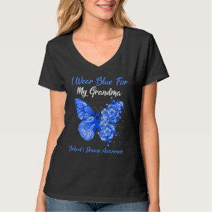 Camiseta Borboleta Visto Azul para a minha avó Behcet.