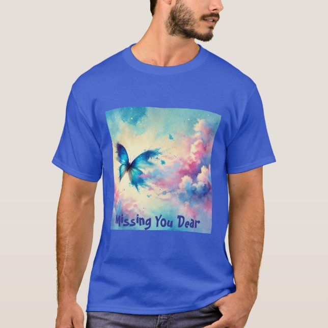 Camiseta Borboleta Watercolor Love Mens Tshirt (Frente)