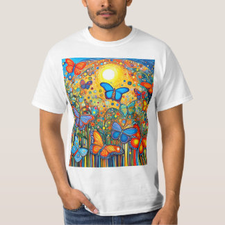 Camiseta Borboletas ascendendo ao nascer do sol