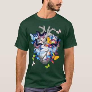 Camiseta Borboletas Bloom Anatomia Humana Coração