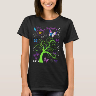 Camiseta Borboletas Borboletas Circulam Árvores Divertidas