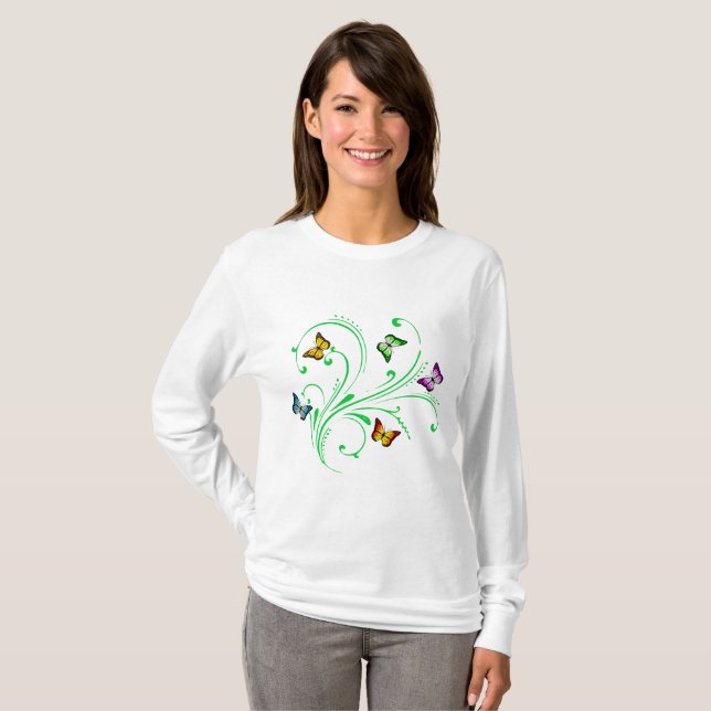 Camiseta Borboletas coloridas (Frente Completa)