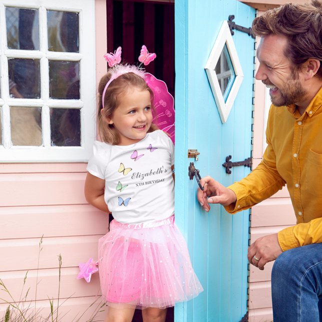 Camiseta Borboletas Coloridas Aniversário (Criador carregado)